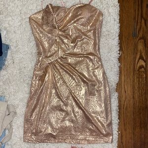 Sparkly gold tight mini dress